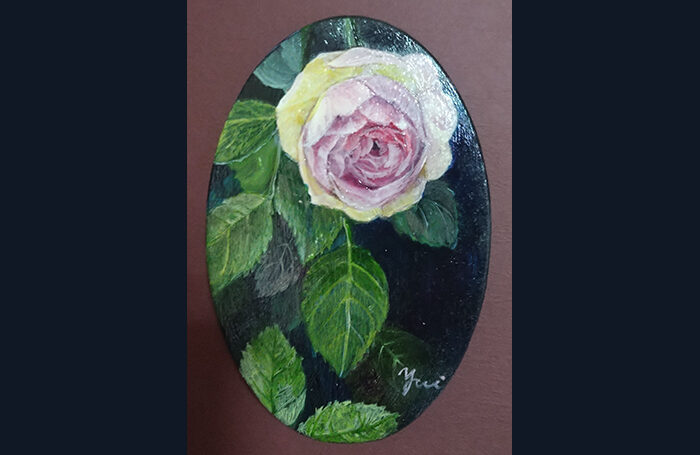 015-02  薔薇（そうび）  F0号  油彩  $185