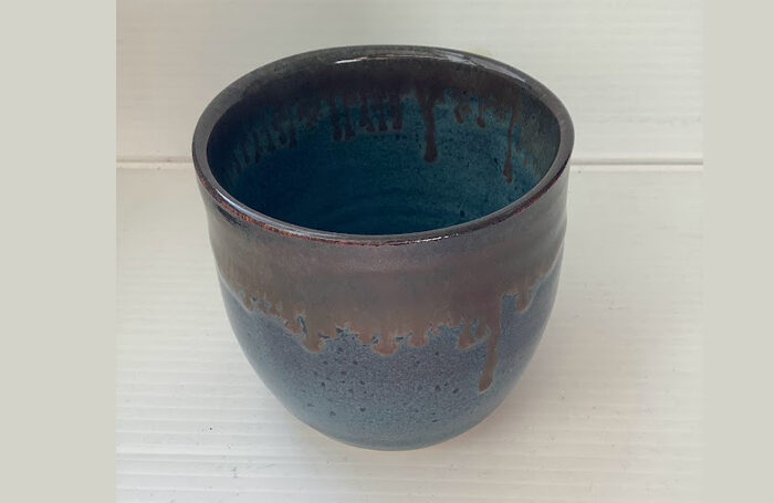 019-09  Vase brown top  10x10x12h  White Stoneware clay  2022  $100