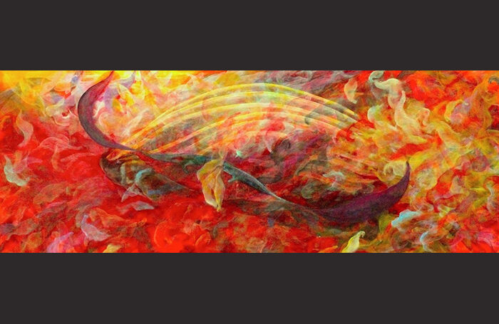 022-04  Tricolore-Into the Red-, 30” x 80”, Oil on Canvas, $6.000