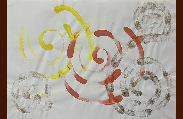 026-05  くるくる  A3  Acrylic on Paper  $120